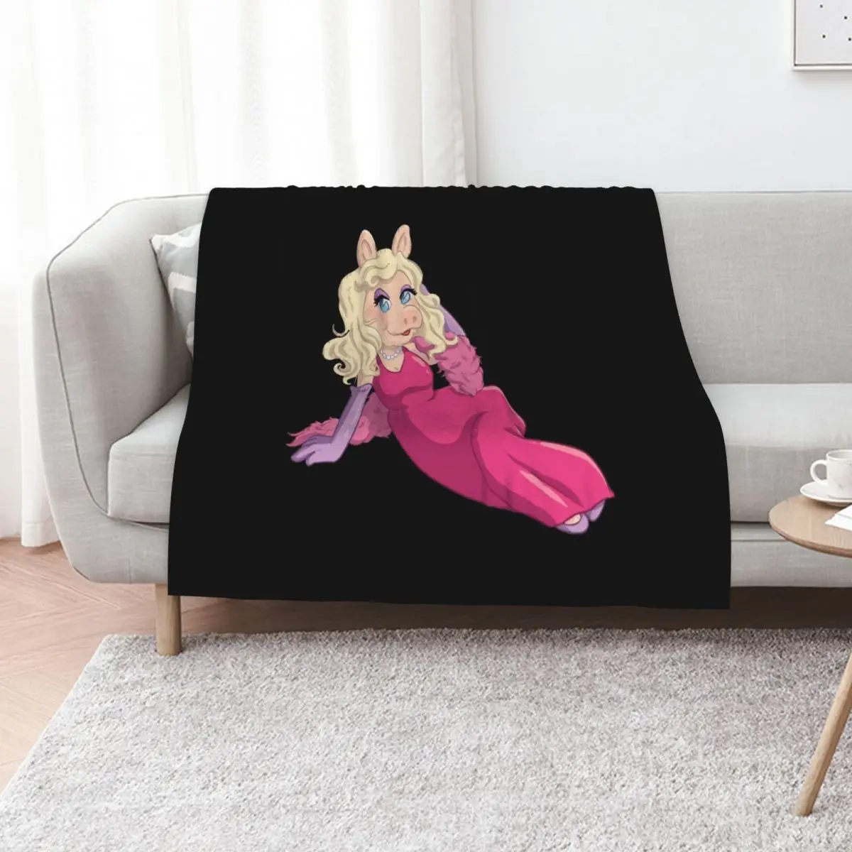 Miss Piggy Copy Throw Blanket Furrys Hair Picnic Travel for winter cosplay anime Blankets
