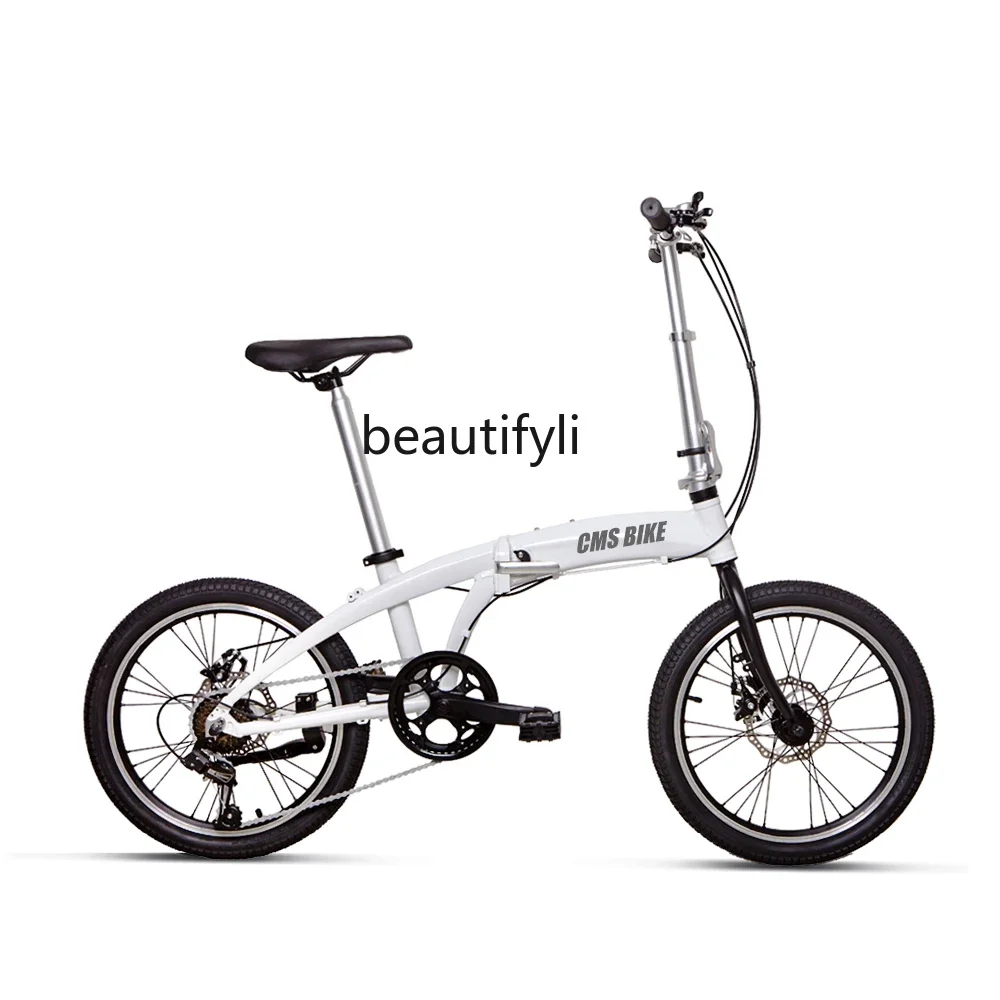 Aluminum Alloy Ultra-Light Portable Folding Bicycle 20-Inch Adult Men and Women Walking Speed Pedal Bicycle