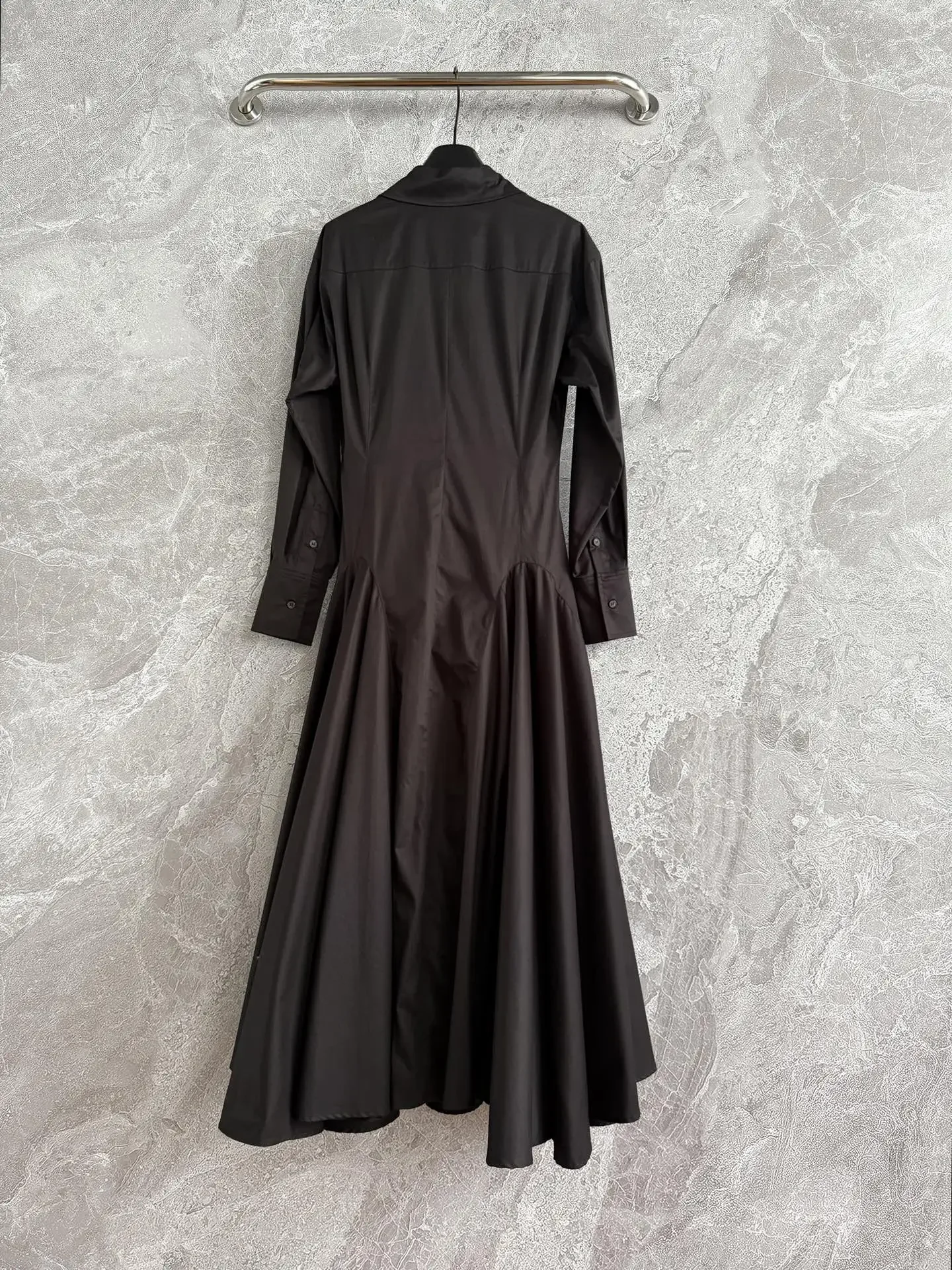 Frauen Schwarz oder Weiß Hemd Kleid Umlegekragen Langarm Einreiher Casual Weibliche 100% Baumwolle Robe