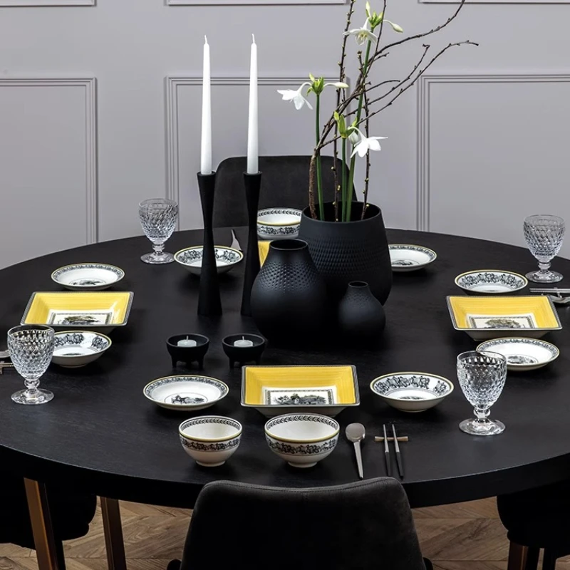 Guests Party Home Dinnerware Sets Kitchen Gift Breakfast Dining Room Tableware Christmas Plates Jogo De Jantar Dinner Sets