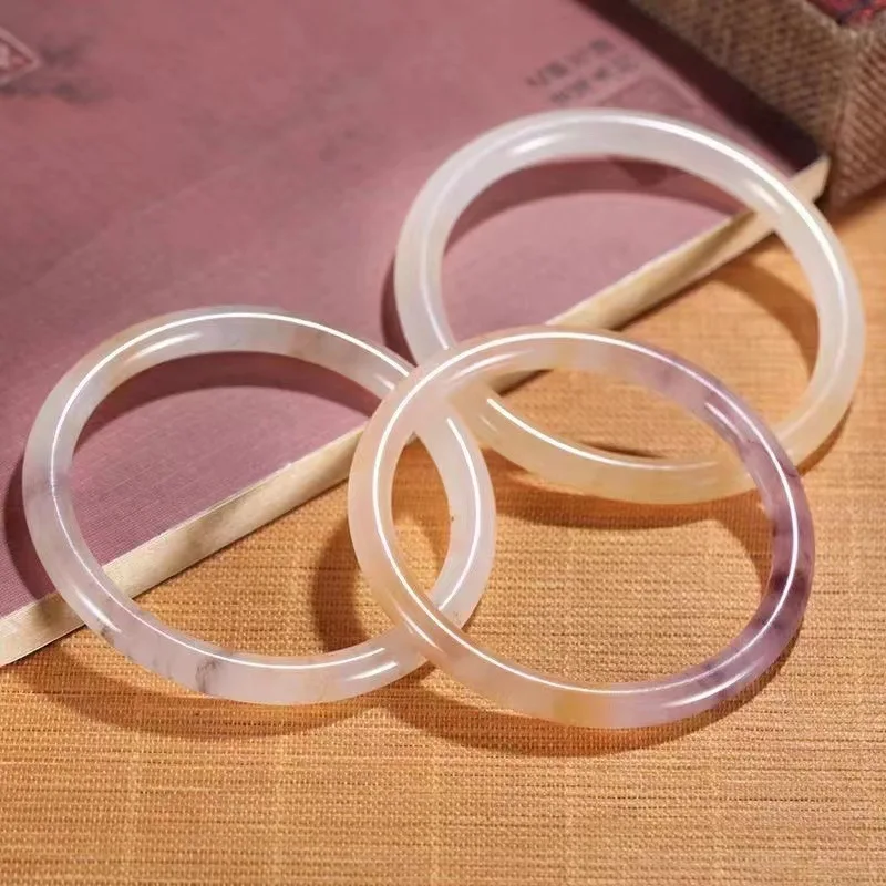 Violet gold-threaded jade round bracelet, elegant and versatile, natural stone