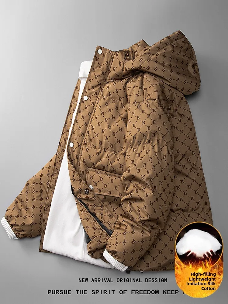 

Faionable Thiened мужская пуховая хлопковая толстовка Jaet, тепло, молодежный тренд, Новое поступление, длинная толстовка с капюшоном на молнии и украшением