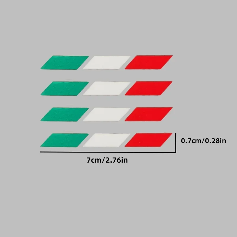 4Pcs Italy Flag Waterproof Vinyl Stickers, Anti-Scratch UV Decals for Car Body Wiper Auto Styling Decor