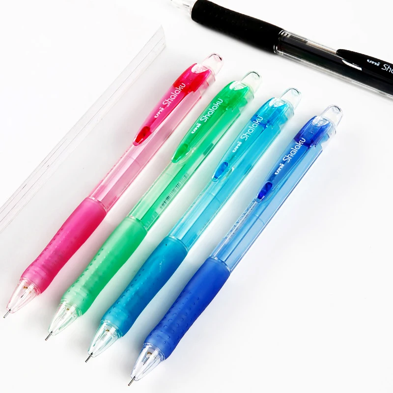 UNI Mechanical Pencil M5-100 Color Transparent Rod Children Press Pencil 0.5mm with Rubber Head Cute School Supplies Stationery