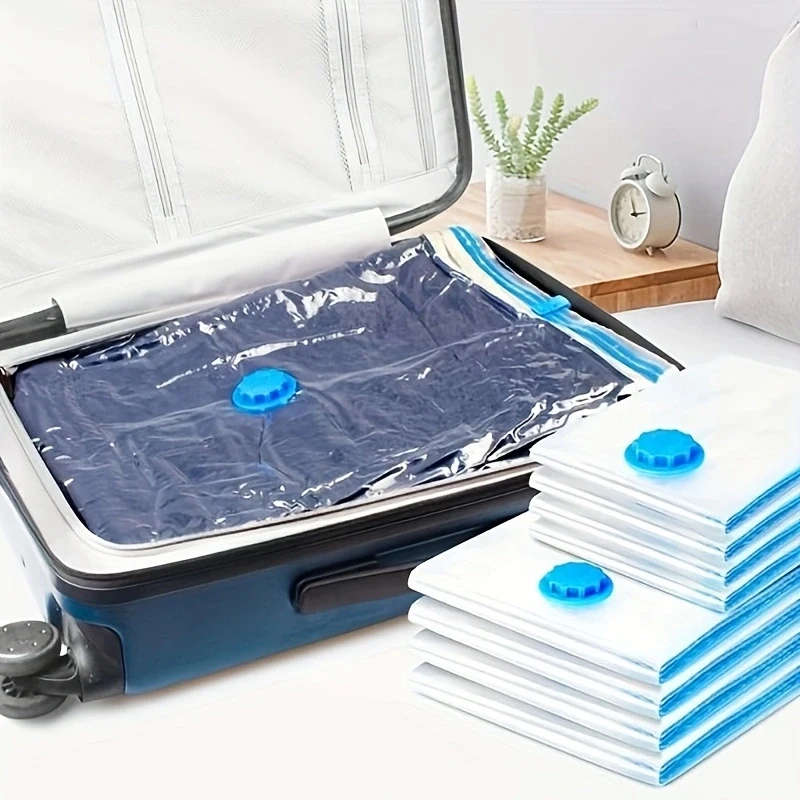 6er-Pack Reise-Vakuum-Aufbewahrungsbeutel, vakuumversiegelte Beutel für Kleidung, Vakuumierbeutel für Gepäck, Reiseutensilien
