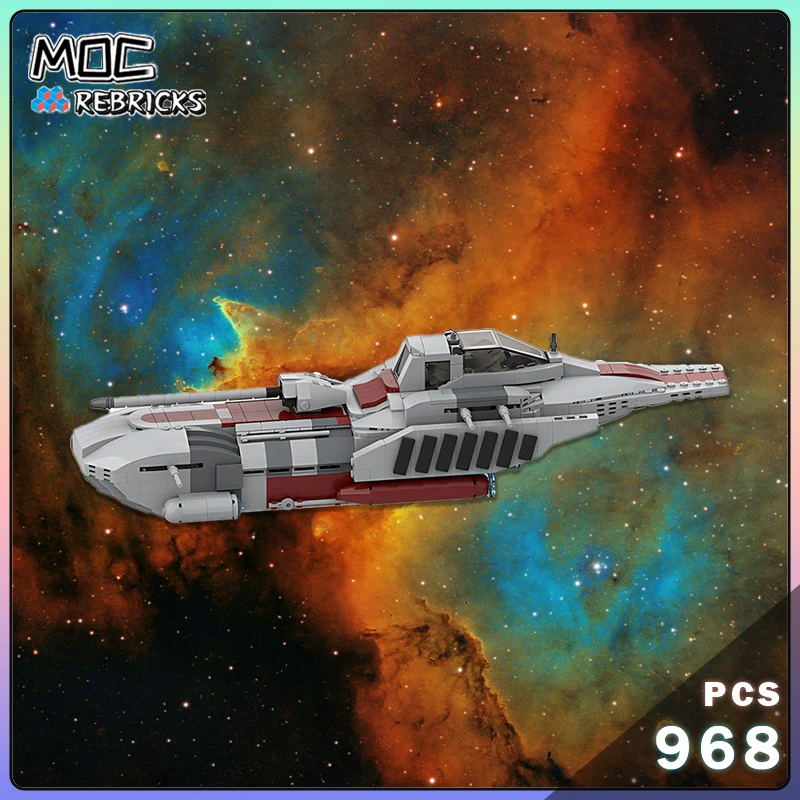 Space Battle Republic BattleCruiser Model MOC-129081 Galaxy Transport Spacecraft Building Blocks Bricks Assembly Toy Gift