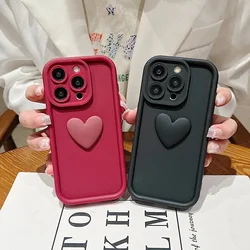 3D Love Heart Ear Phone Case For Samsung Galaxy A55 A54 A15 A35 A25 A24 A16 S24 S25 Ultra S22 S21 Plus S20 S23 FE Silicone Cases