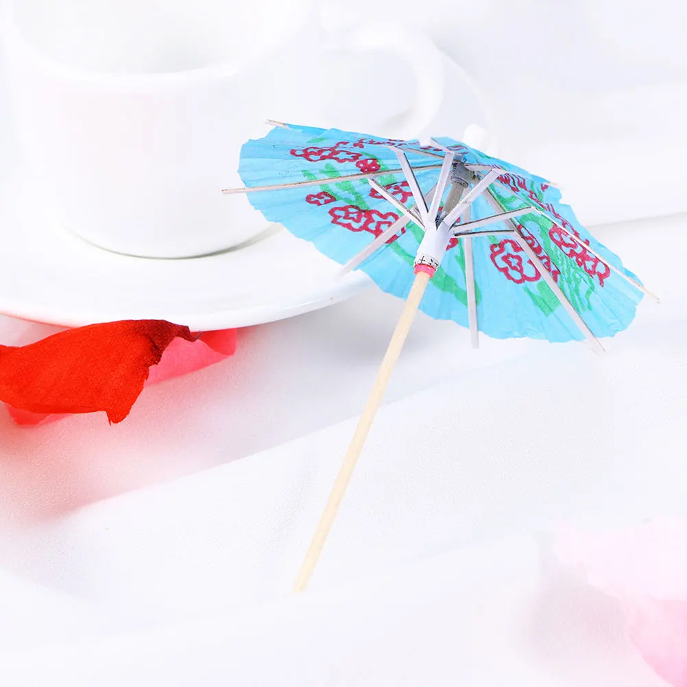

60 Pcs Umbrellas Picks Toothpicks Paper Bamboo Smooth Safe Practical Home Party Valentines Decorations Decorations Fruit Plate