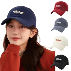 Vintage Corduroy Baseball Cap for Men and Women Spring Autumn New Letter Embroidery Outdoor Snapback Hat casual Hip Hop Gorras