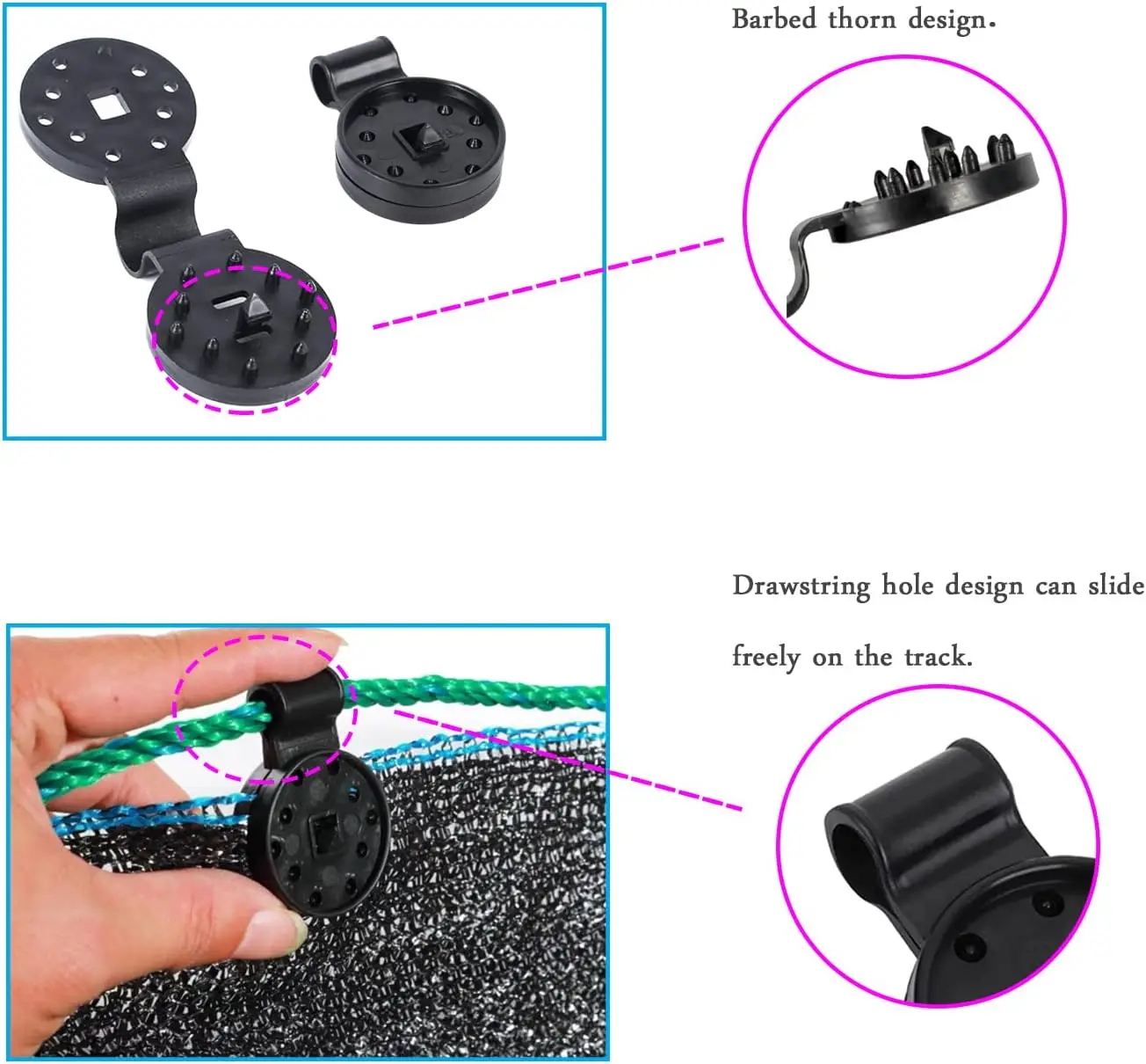 10-100 pz tenda da sole Clip a rete attrezzi da giardino tenda da serra morsetto di fissaggio in tessuto passacavo in plastica gancio per rete di recinzione due dimensioni