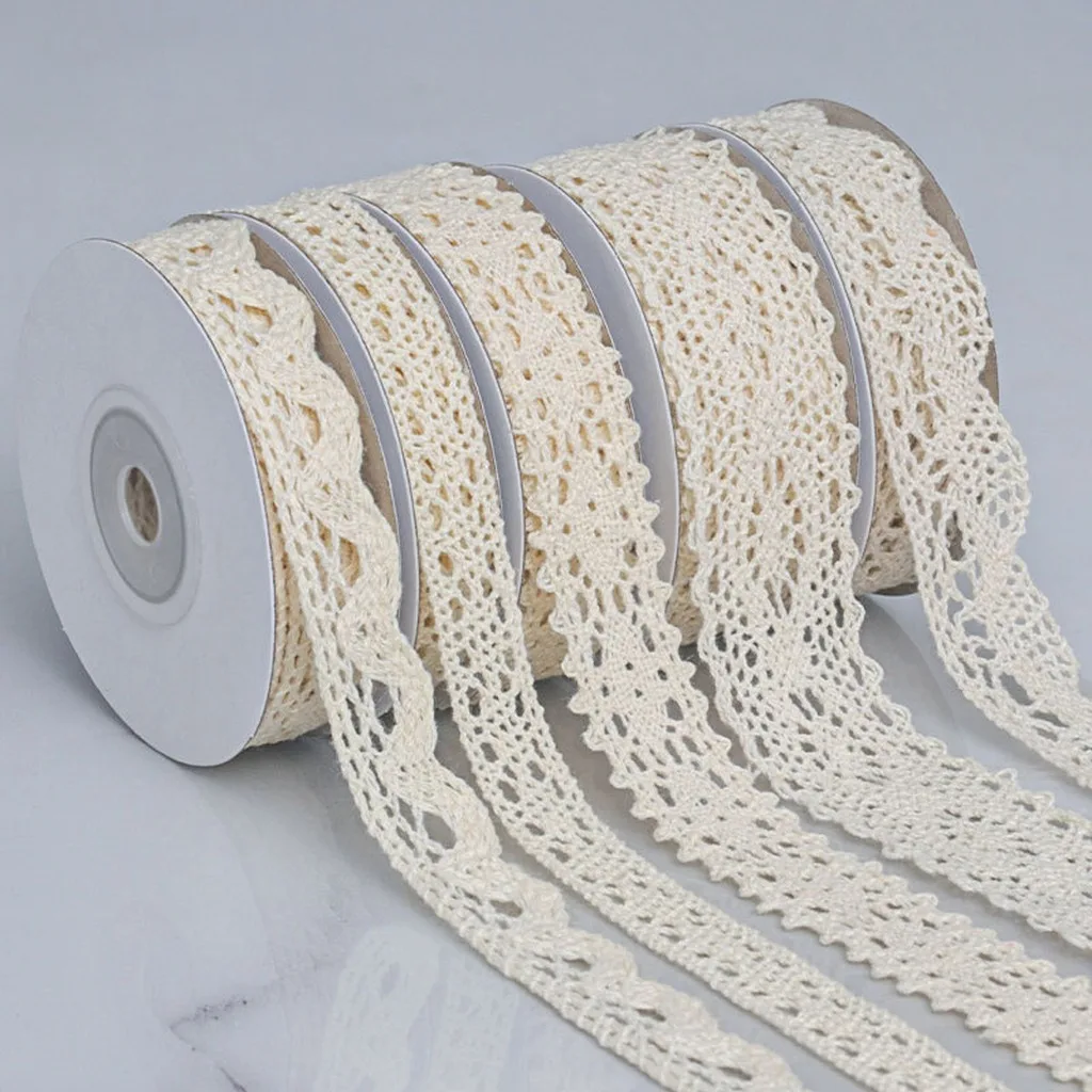 Home Decoration Lace Breathable Cotton Lace Trim Garment Lace Trim Multiple Widths For Gift Wrapping Flower Wrapping Garment Hem
