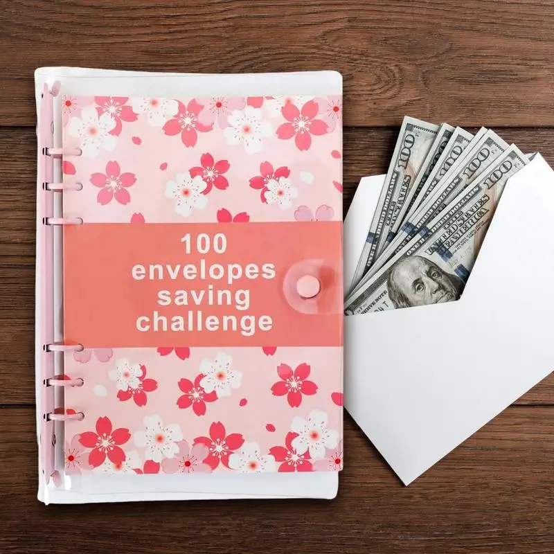 

100 Days Saving Budget Planner Cash Envelope Savings Money A5 Binder for Financial Management Loose-leaf Notebook Binder