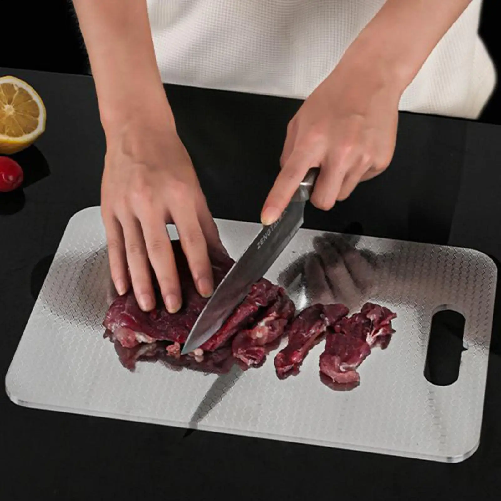 

Разделочные доски для кухни, 3 предмета, двухсторонние кухонные принадлежности, разделочная доска из нержавеющей стали, поднос для еды для мяса, фруктов