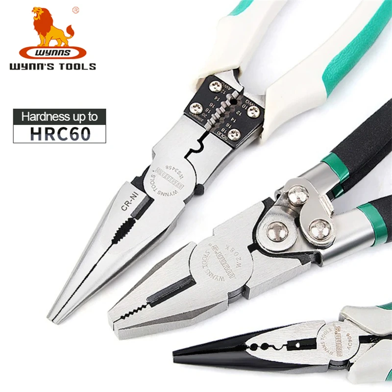 WYNNS Multifunctional Wire Cutter Diagonal Pliers Needle Nose Pliers Hand Tools Multitool for Home Electrician Hardware Tooling