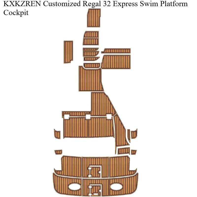

KXKZREN Customized Regal 32 Express Swim Platform Cockpit EVA Faom Yacht Non-slip Vehicle Pad Self-adhesive Boat Flooring Pad