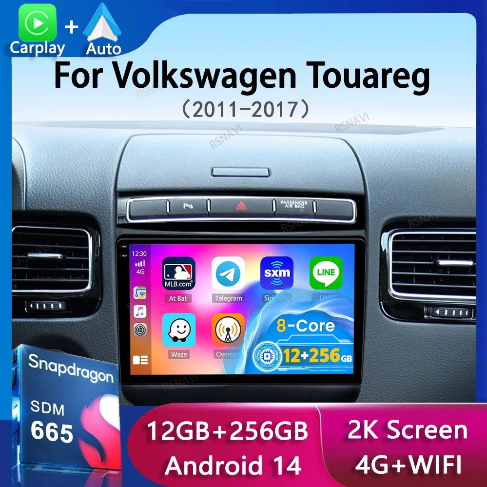 

Android 14 Carplay Auto WIFI+4G Car Radio For Volkswagen Touareg 2011-2017 Multimedia Video Player Navigation GPS Stereo 2din BT