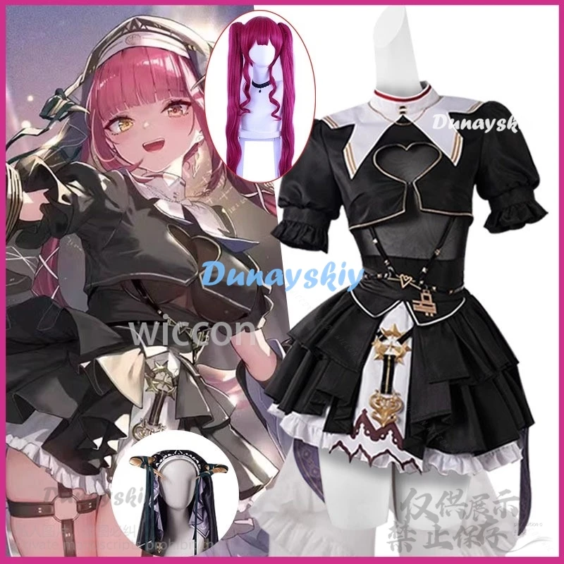 Houshou Marine Cosplay Anime Hololive Vtuber YouTuber Costume  Sexy Nun Dress Lolita Halloween Christmas For Girls Customized