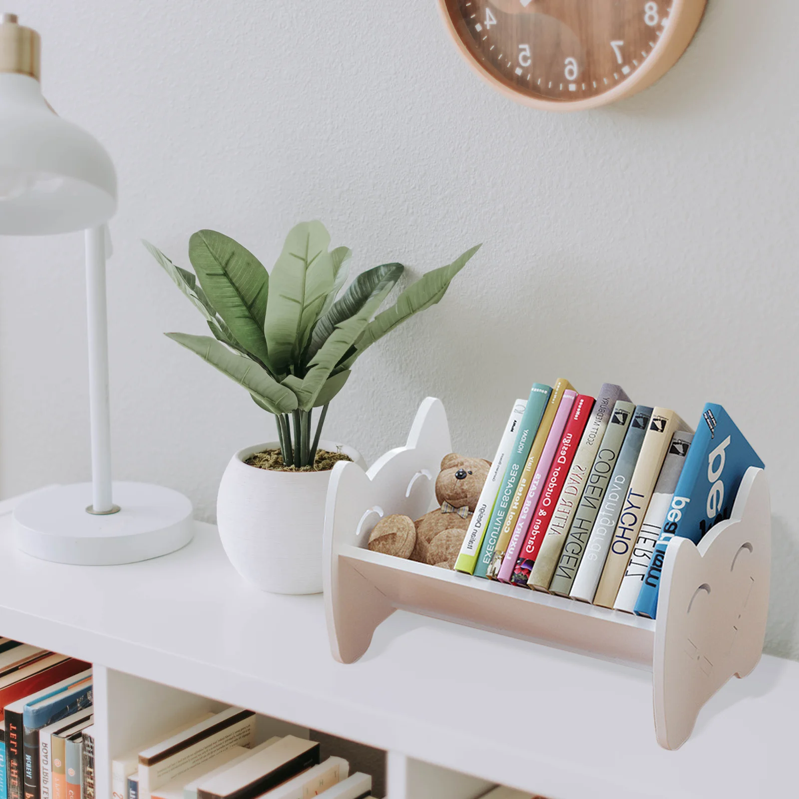 Desktop Book Case for Kids Compact Bookshelf Organizer Strong Load Bearing Shelf for Home Office School Use Space Efficient