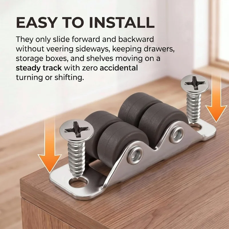 4/8pcs New Silent Rubber 4-Wheel Casters,0.5