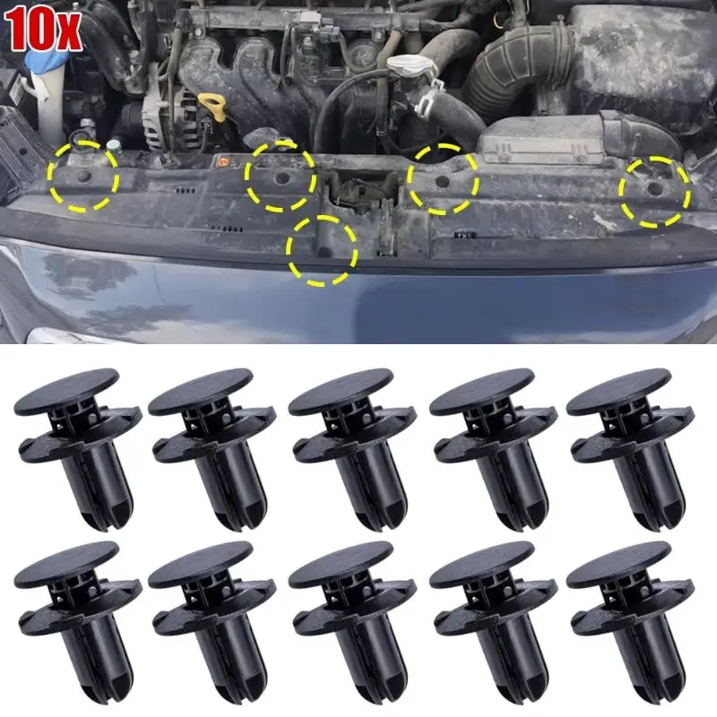 10 Pack Car Bumper Retainer Liner Clips Push Type Fasteners OE 86595-2T500 for Vehicle Side Skirt Repair