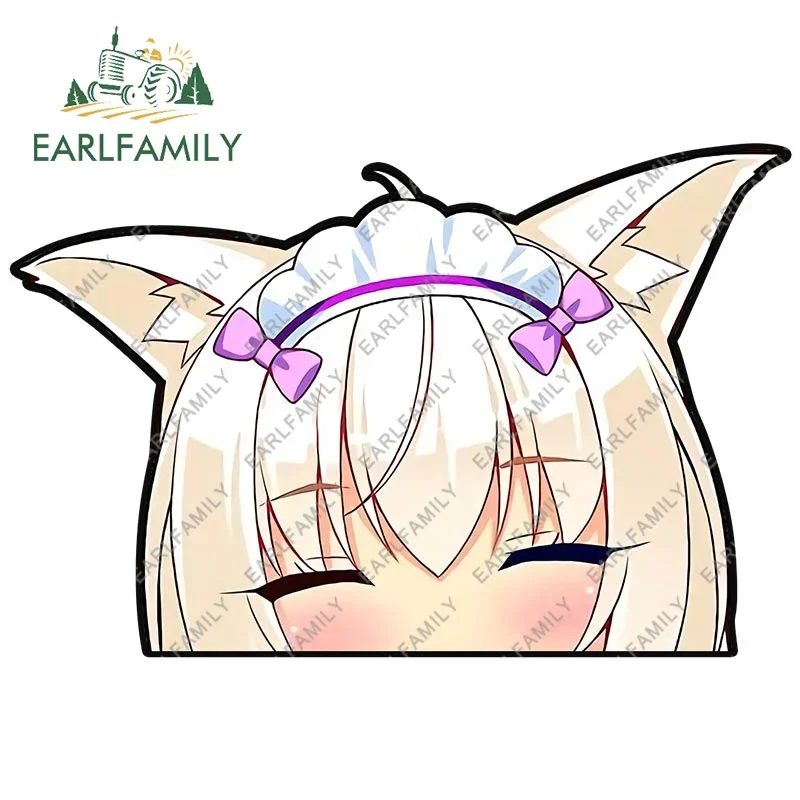 

EARLFAMILY 13cm x 8.5cm for Cute Anime Peek Shy Car Stickers Creative Simple Decals Waterproof Windows Surfboard Vinyl Car Wrap