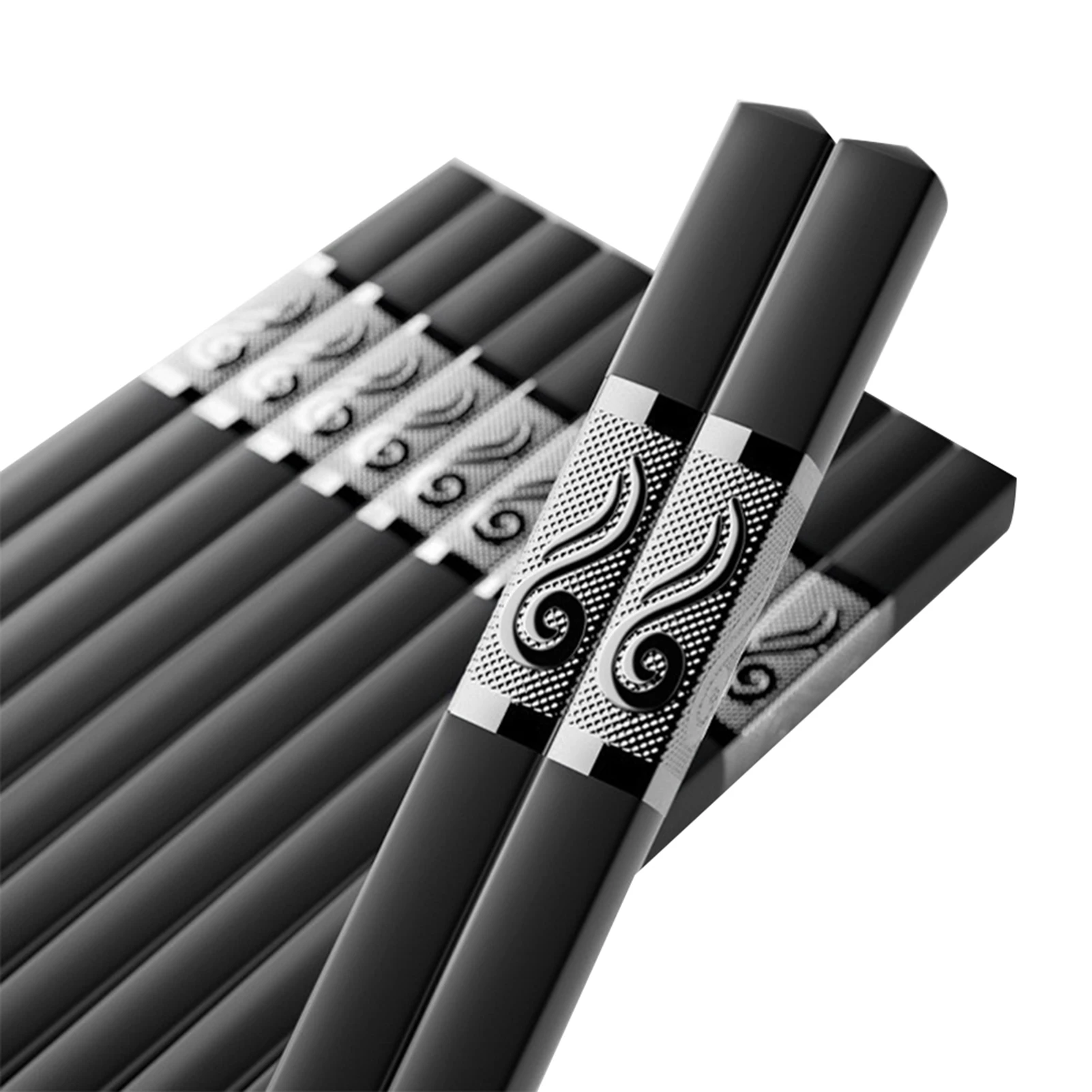 10pairs/Pack Sliver Non Slip Reusable Chopsticks Home Restaurant Japanese Korean Chinese Gift Easy Clean Ruyi 24 Section