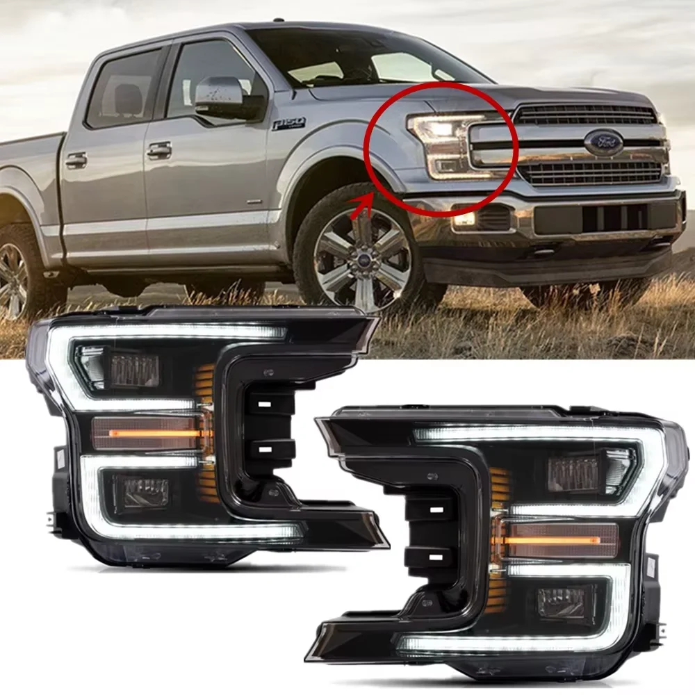

Car Accessories For Ford F150 Headlight Assembly 2018 2019 2020 Raptor Head Lamp Led DRL High Low Beam Turn Signal Light