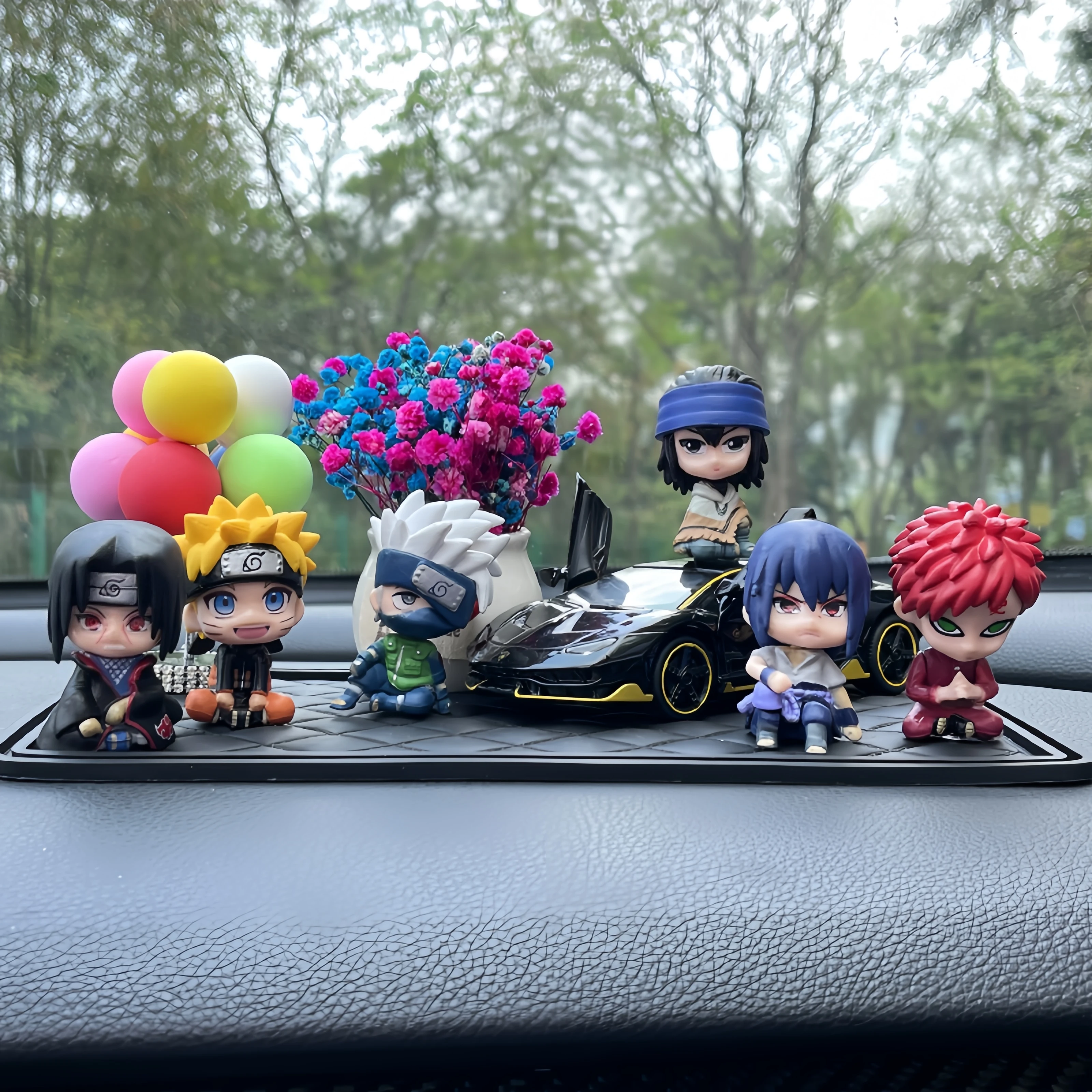 

Anime Naruto Figure Suit Cute Kakashi Sasuke Itachi Gaara Pvc Dashboard Figures Car Ornament Collection Accessories Gk Model