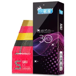 Mingzhou-Sexy Látex Dots Preservativos para Homens, 5 Tipos, Prazer, Borracha Natural, Pênis, Sexo, Erótico, Contracepção