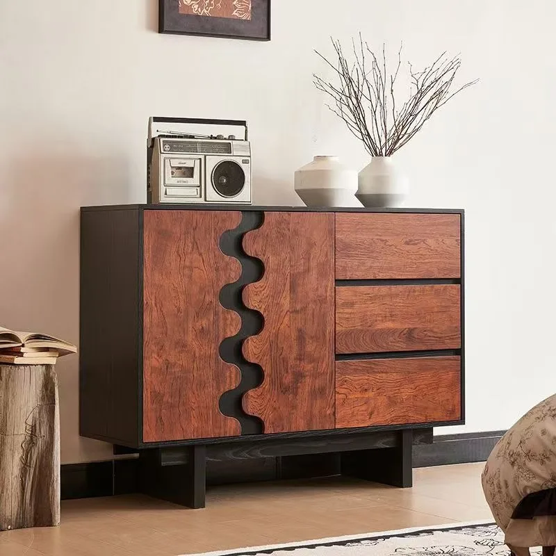 Medieval style dining side cabinet, living room storage locker, bedroom locker, solid wood side cabinet, balcony locker