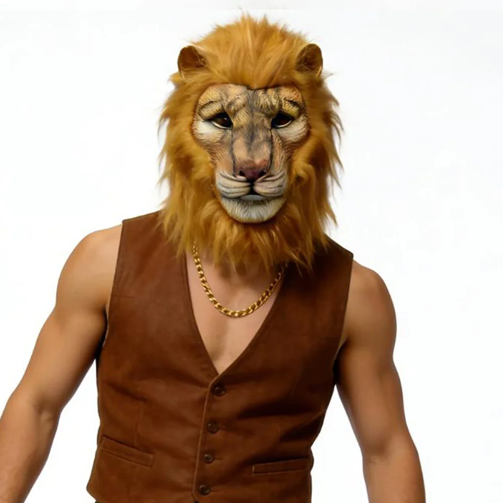 Masque Lion Blanc en Latex – photo 3