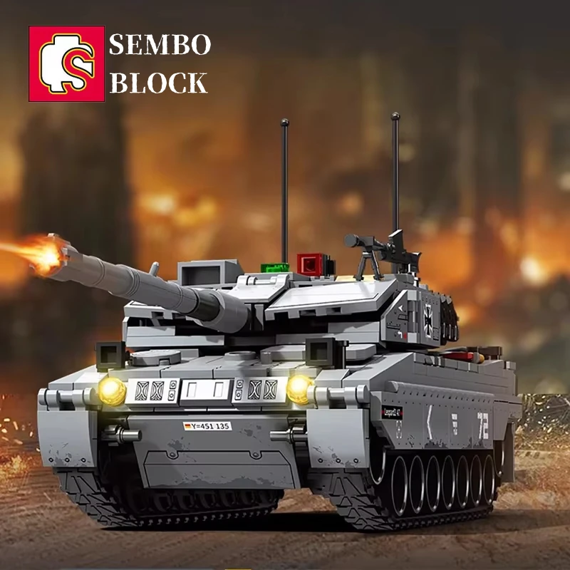 SEMBO Leopard 2A7 Main Battle Tank building blocks military model collection ornaments boy birthday gift children's toys