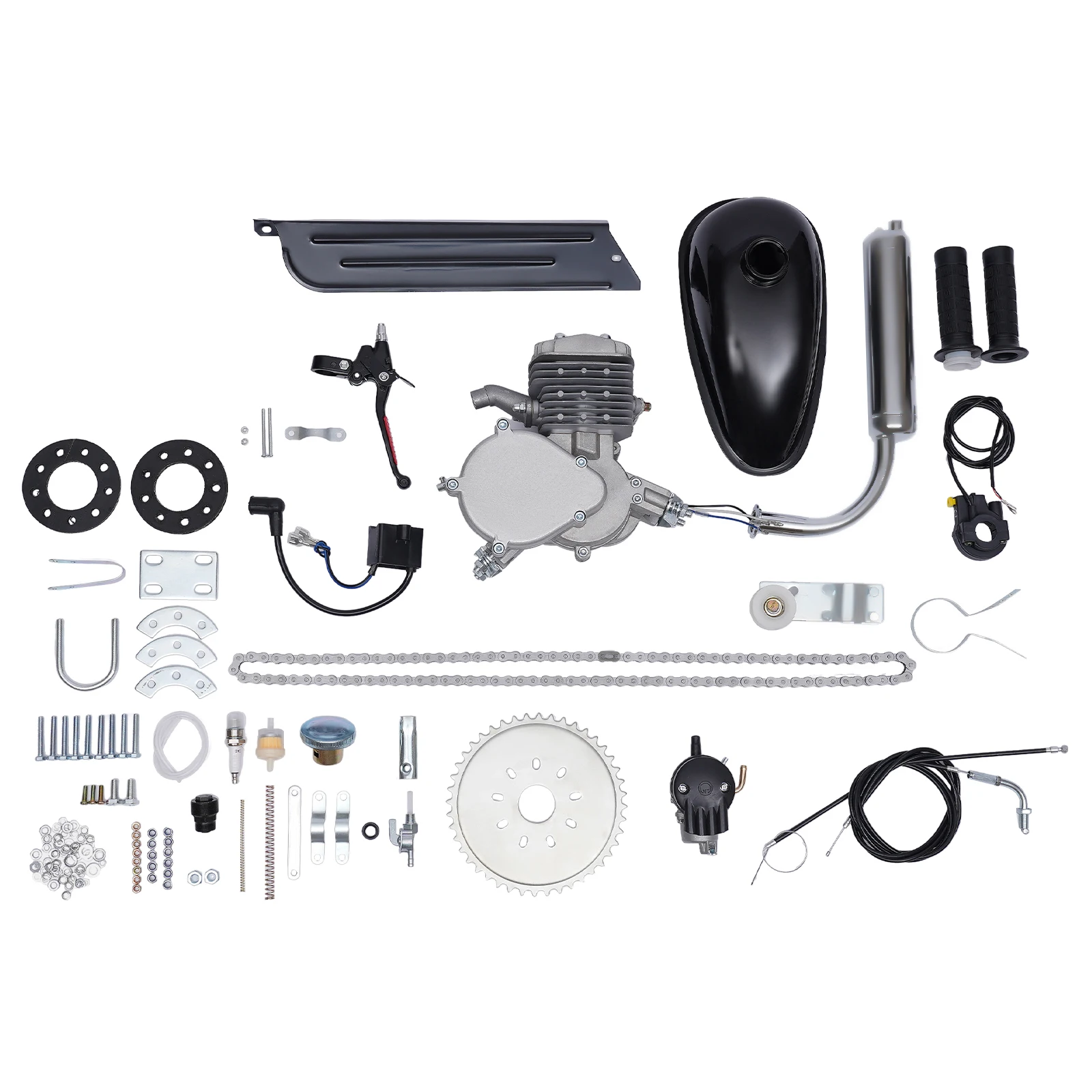 80cc 2-Stroke Bike Motor Kit - Gas-Powered Single Cylinder with CDI for Motorized Bicycles