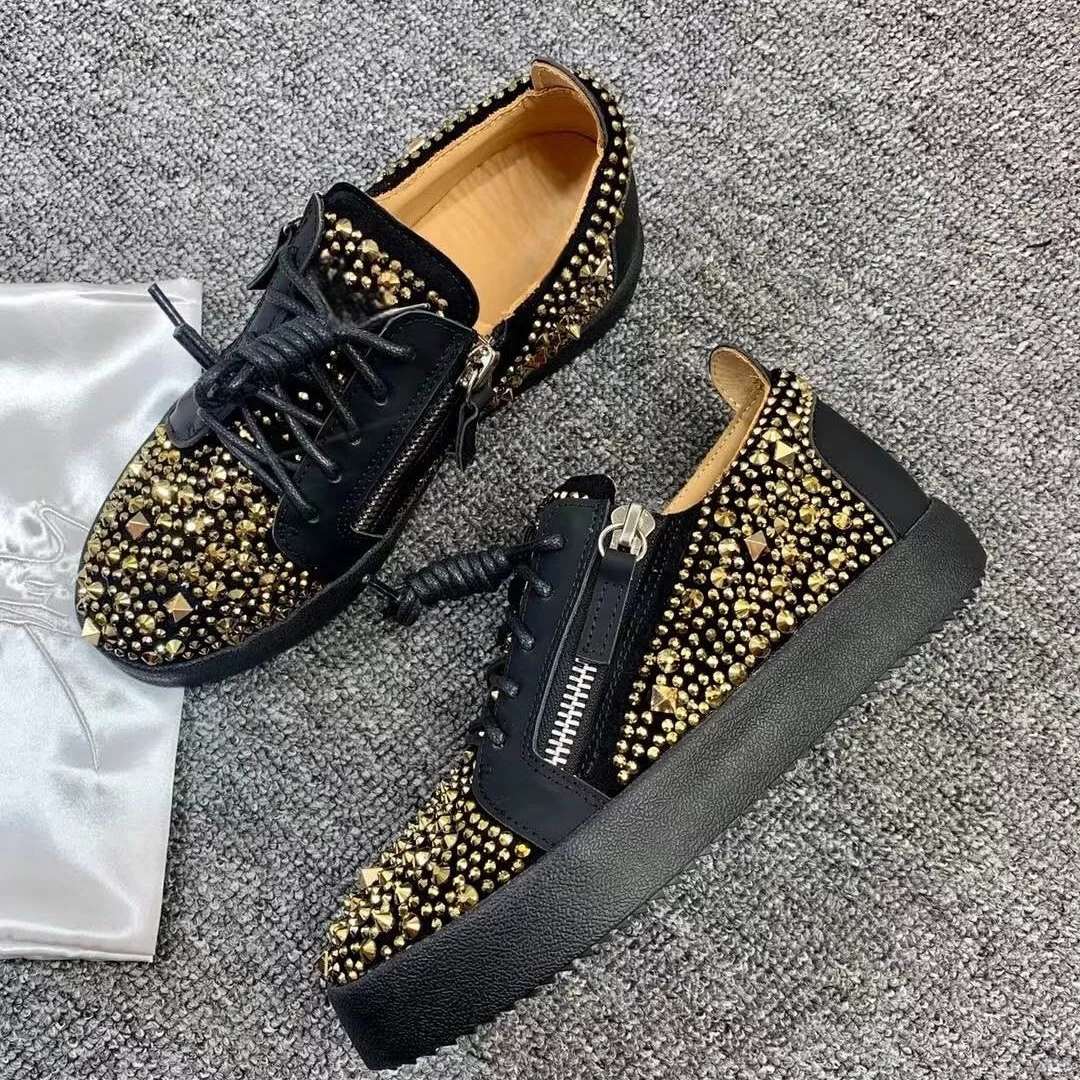 

Top Quality Casual Sneakers for Men Brand Designer Women Tennis shoes Luxury Genuine Leather GZ Loafers Sports shoes 35-48 G0021