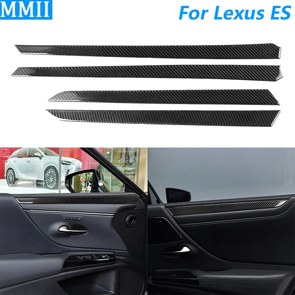 Для Lexus ES ES200 250 260 300h 350 200 2018-2025: накладка на внутреннюю дверную панель из углеродного волокна, декоративная наклейка, аксессуар для автомобиля