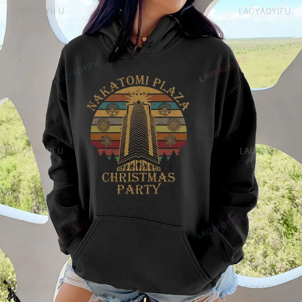 Nakatomi Plaza Christmas Party Women Sweatshirt Die Hard Fan Hoodie Holiday Graphic  Nakatomi Plaza Christmas Party 1988 Hoody