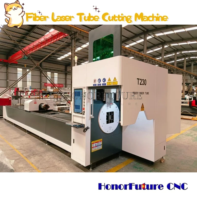 Direct Factory Sale Fiber Laser Pipe Cutting Machine 3000w Lazer Tube Cutter for Metal Round Square Tube I-Beam T-Beam Cutting