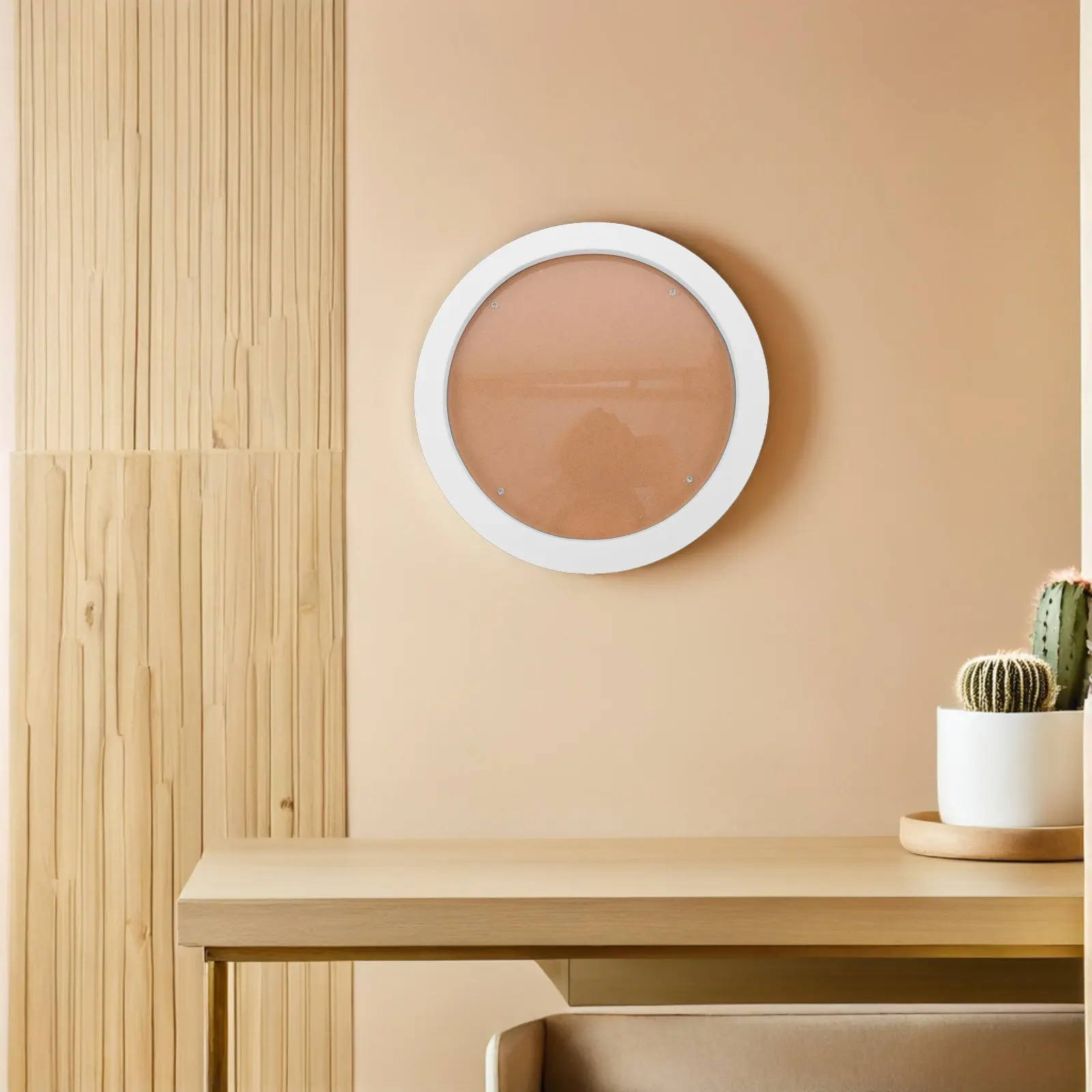 Round Embroidery Display Frame 14In Wall Mounted Picture Frame White Decorative Hoop for Home Living Room Embroidery Hoop Round
