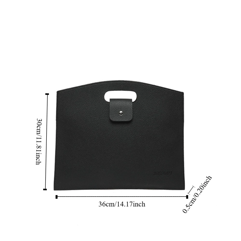 Fashionable PU Office Document Tote Bag Solid Color Laptop Bag Computer Bag Large Capacity Handbag File Bag Women