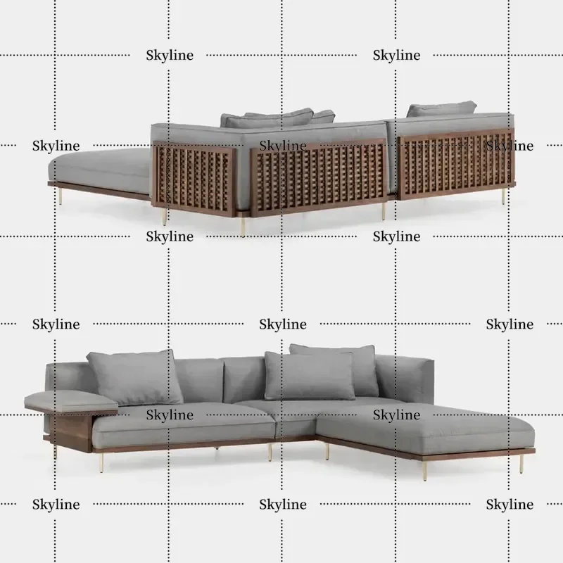 Modern Chinese Solid Wood Fabric Sofa Nordic Simple Light Luxury Living Room Furniture