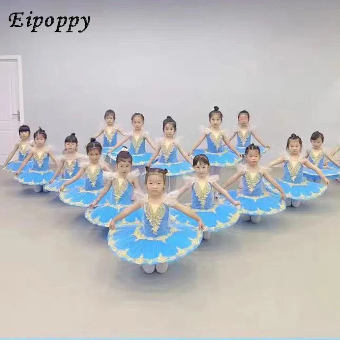 

Children's Ballet Dress Costume Tutu Fluffy Gauze Dress Little Swan Dance Sling Girl Ballet Performance Costume