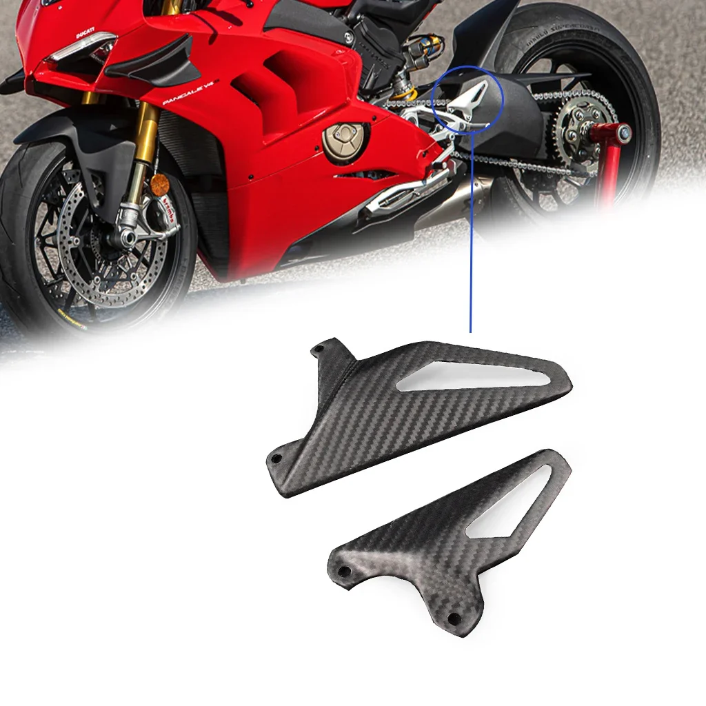 Carbon Fiber Motorcycle Heel Guards Footrest Plates Protector For Ducati Panigale Streetfighter V4 V4S V4R 2018 - 2020 2021 2022