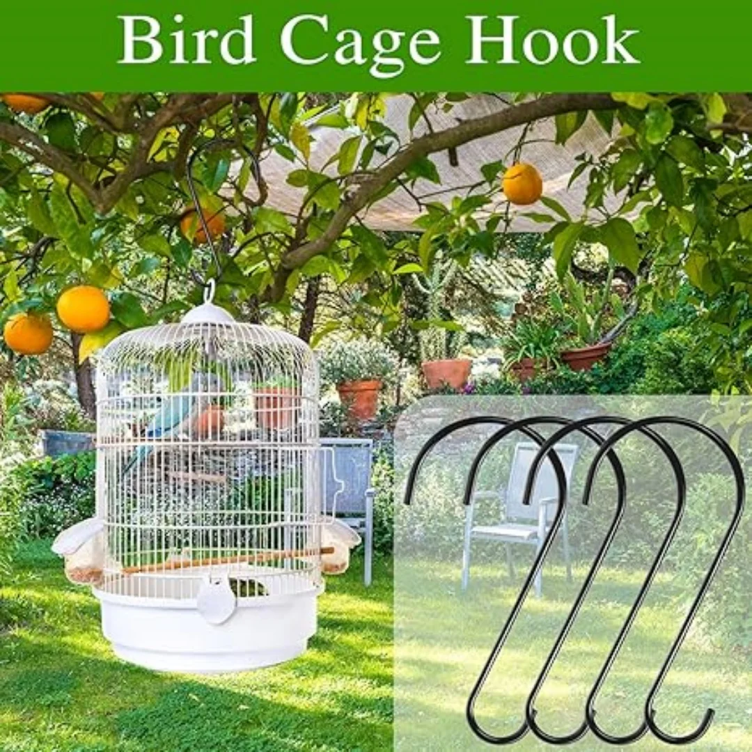 20/10/4Pcs Fence Hooks, Patio Brown Powder Coated Steel Fence Hangers for Hanging Plants, Planters, Bird Feeders, Lights