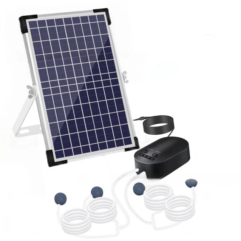 New solar aquarium aerator pump, household outdoor fishing pond fish tank, with bubble stone aerator