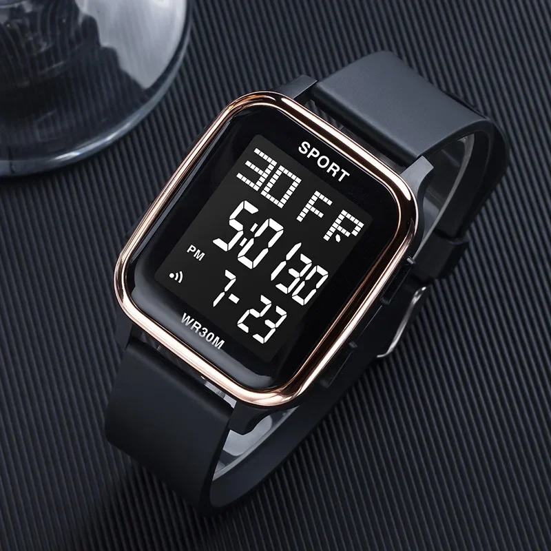 

Waterproof Sports Men Watch New Multifunction Electronic Watch Alarm Clock Luminous Men's Fashion LED Student Digital Wristwatch