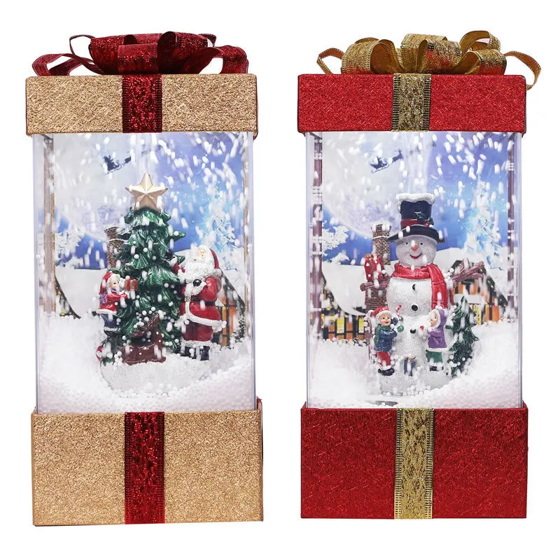 

Christmas decorations snow music gift package lights snow lights home shopping mall supermarket set ornaments