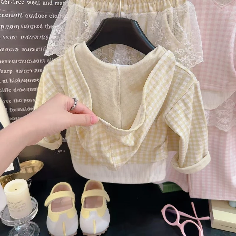 مجموعة ربيع الخريف للفتيات - بلوزة منقوشة بأكمام طويلة مع بنطال دانتيل متعدد الاستخدامات، ملابس خارجية لطيفة لعيد الميلاد للأطفال الصغار