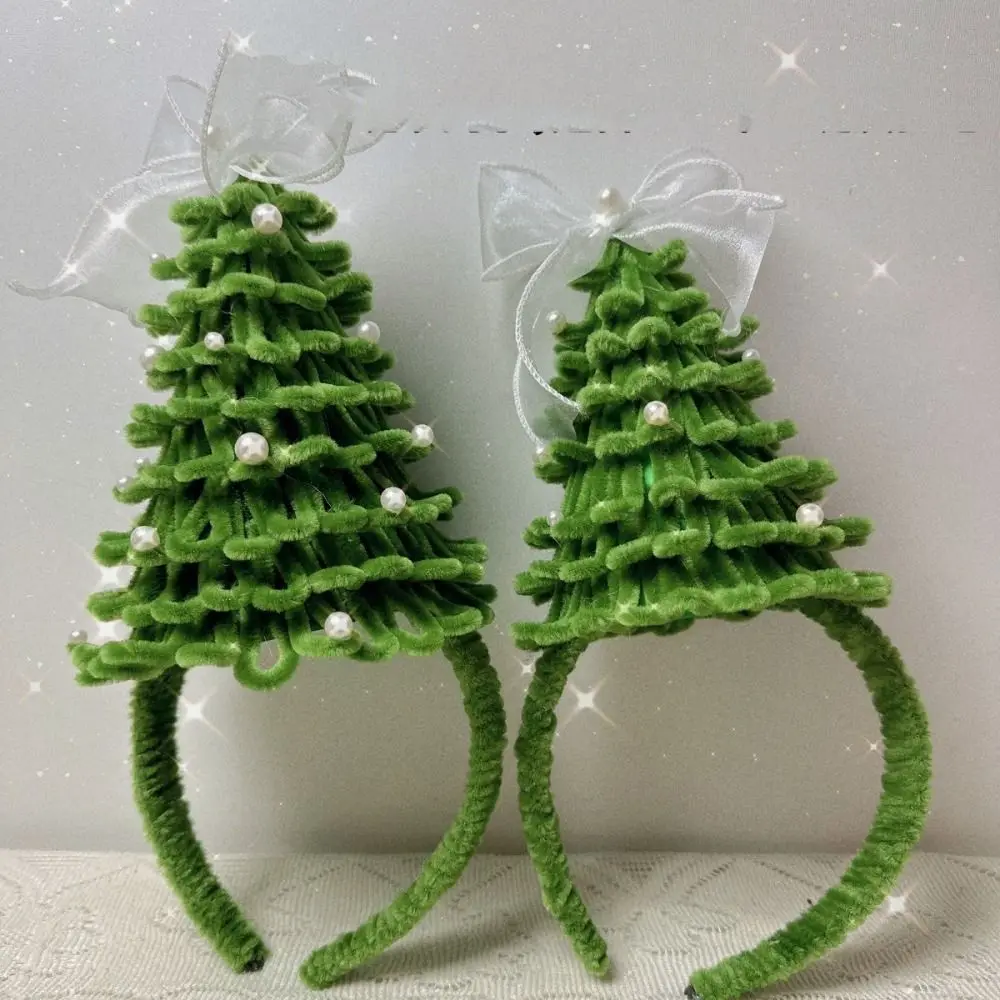 1 Bag Funny Christmas Tree Hair Hoop Material Cute Twisted Headwear Women Girls Face Washing Daily Makeup Hair Accessories