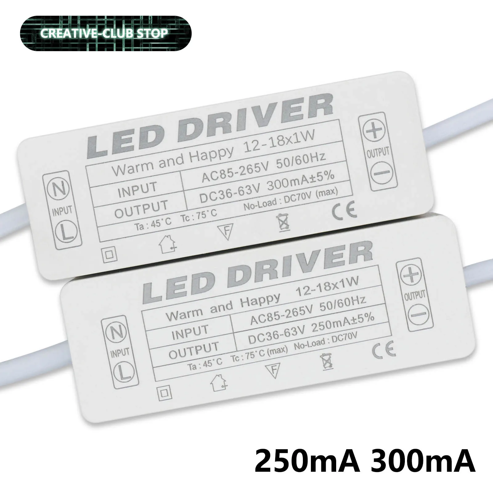 250mA 300mA LED Driver illuminazione trasformatore pannello lampada LED Strip alimentatore adattatore Downlight drive accessori di alimentazione