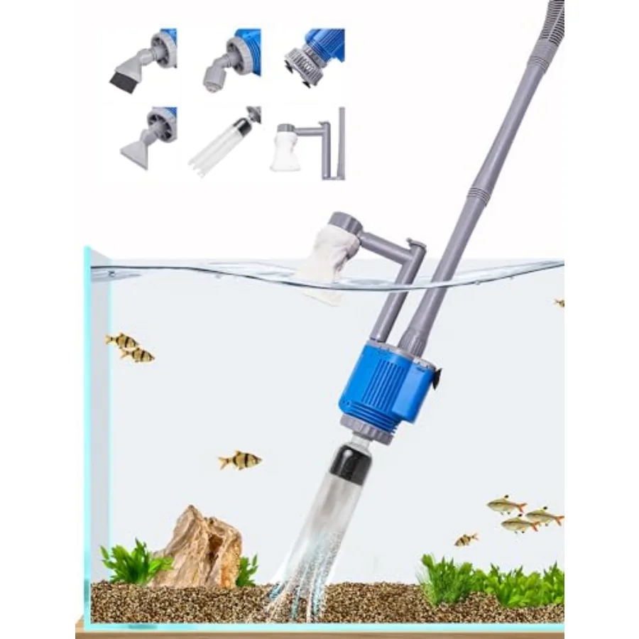Aquarium Gravel Cleaner - Electric Automatic Removable Vacuum Water Changer Sand Algae Cleaner Filter Changer 110V/28W